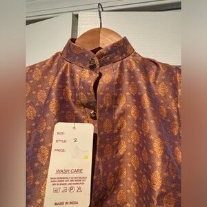 Sanjog Kurta Ethnic Wear Boy Rust Gold -2 YR